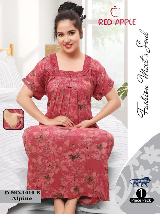 Women's Alpine Nighty - Soft and Stylish Floral Print