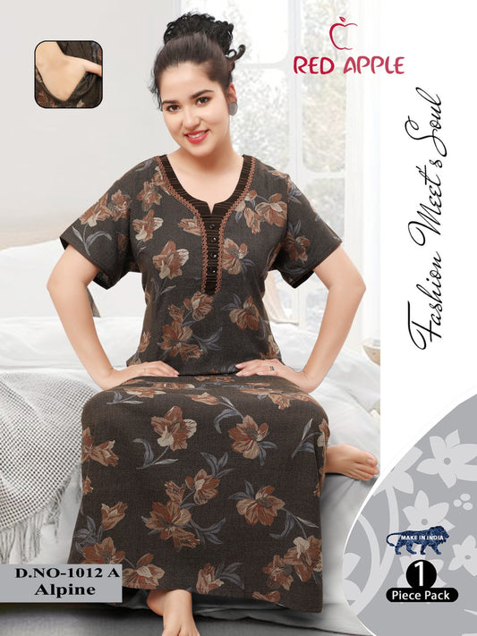 Alpine Comfort Nighty - Elegant Floral Design