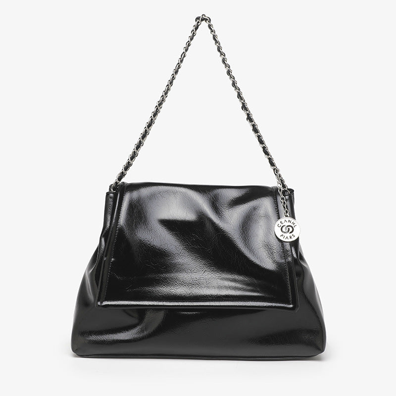 Trendy Silver Women's Shoulder Bag – Casual Chain Crossbody Bag