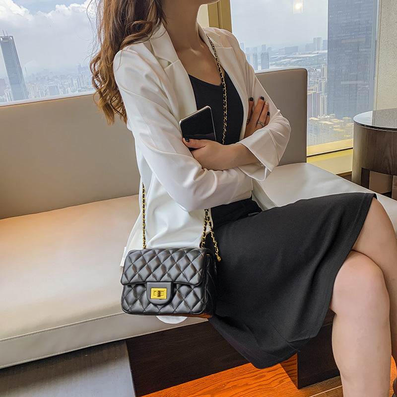 Rhombus Chain Crossbody Shoulder Bag – Trendy Fashion Square Bag