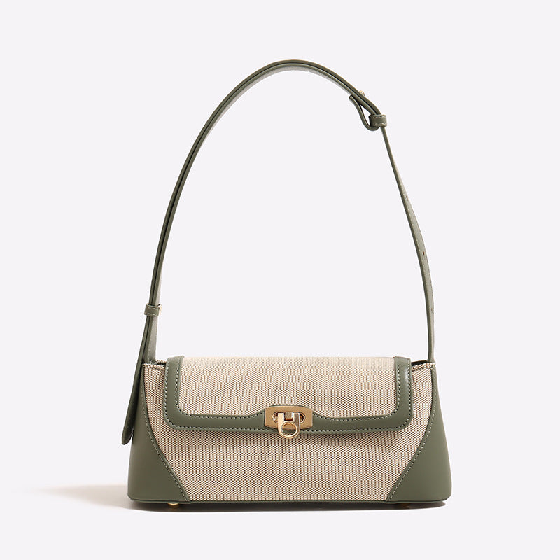 Cross-Border Canvas Bag – Contrasting Color & Versatile Design