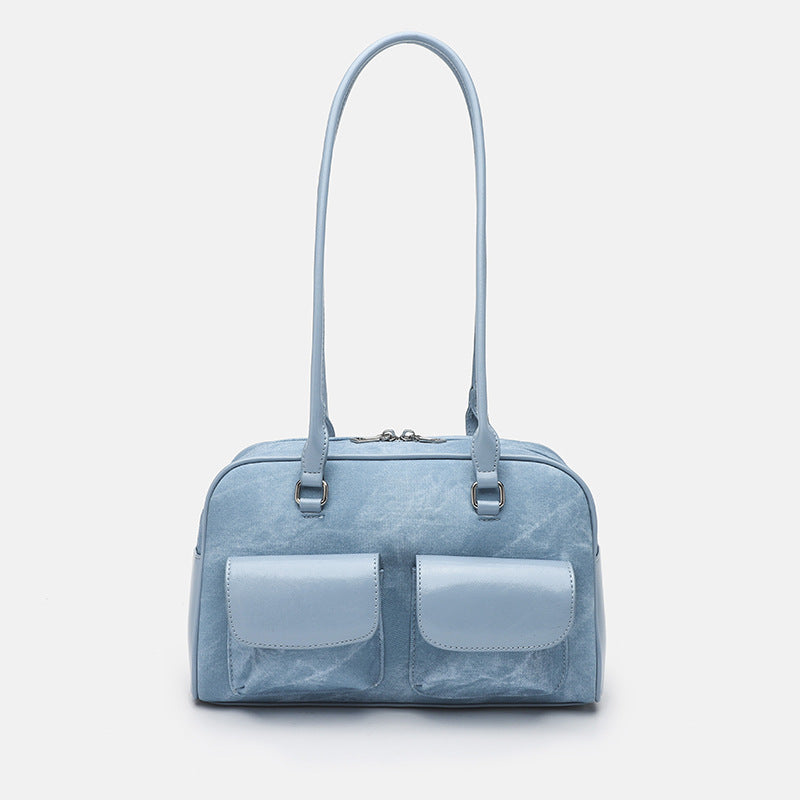 Oil Wax Leather Double Bag – Retro & Versatile