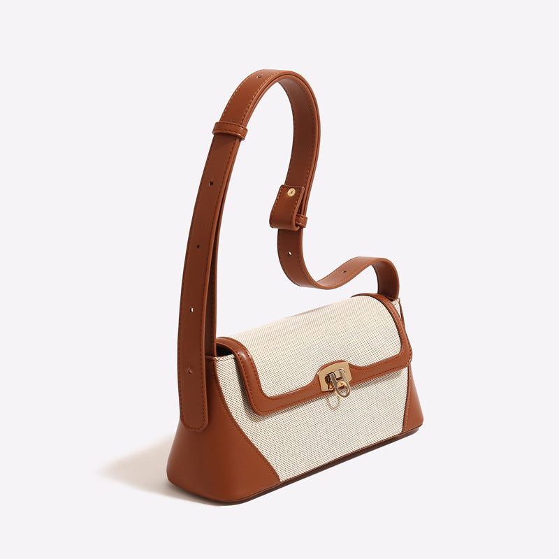 Cross-Border Canvas Bag – Contrasting Color & Versatile Design