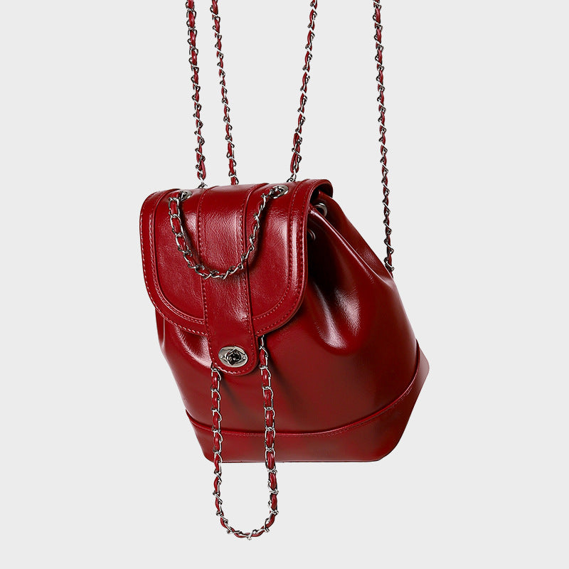 Women's Fashionable Rhombus Chain Backpack