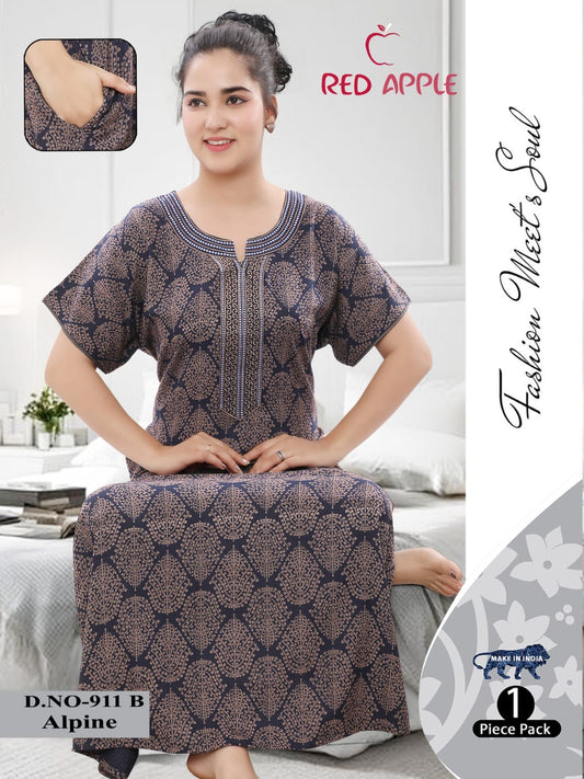 Alpine Floral Print Nighty - Elegant Women's Nightwear