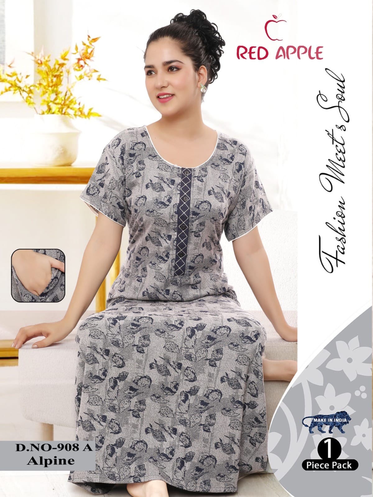 Alpine viscos Nightgown - For a Cozy & Relaxing Sleep