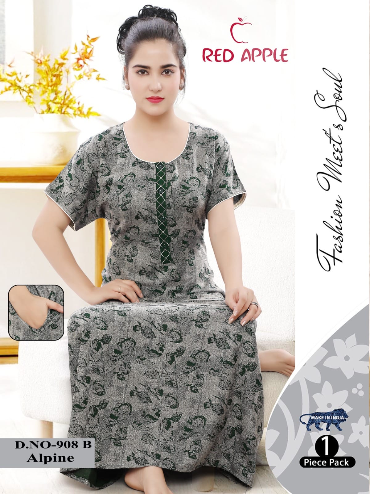 Alpine viscos Nightgown - For a Cozy & Relaxing Sleep