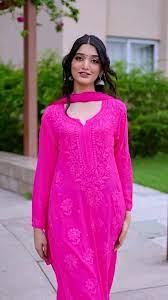 Gulab Chikankari Modal Kurta